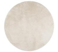 GHVBNMF Tapis rond à poils courts beige Ø 120 cm Oviedo Salon | Tapis de sol rond doux en peluche pour chambre à coucher et couloir. Certifié Oeko-Tex, idéal pour le chauffage au sol.