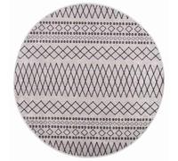 GHVBNMF Tapis rond noir blanc Ø 120 cm lavable à poils courts antidérapant | Tapis de salon rond doux avec motifs modernes, insonorisant et idéal pour la chambre ou le couloir.