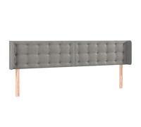 GHVBNMF Tête de lit avec oreilles en velours gris clair 203 x 16 cm | Élégant coussin mural pour chambre à coucher avec rembourrage doux, hauteur réglable et pieds solides en bois massif.