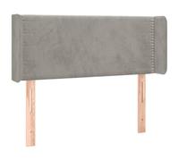 GHVBNMF Tête de lit avec oreilles en velours gris clair réglable en hauteur | Élégant coussin mural pour chambre à coucher avec mousse rembourrée douce et pieds solides en bois massif.