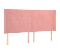 GHVBNMF Tête de lit avec oreilles en velours rose 183 x 16 cm réglable en | Élégante housse en velours rose pour chambre à coucher : le coussin mural rembourré doux offre un soutien confortable lors de