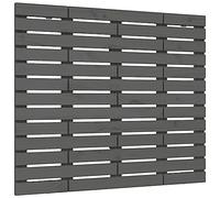 GHVBNMF Tête de lit murale 146 x 3 x 91,5 cm en bois massif de pin gris | Panneau mural élégant en bois véritable pour lits sans dossier dans la chambre à coucher. Soutien confortable pendant la
