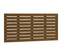 GHVBNMF Tête de lit murale en bois massif marron miel 126 x 3 x 63 cm | Panneau mural rustique pour chambre à coucher : dossier solide en pin naturel pour lits sans cadre.