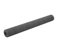 GHVBNMF Treillis métallique hexagonal en acier PVC gris 25 x 1,2 m | Grillage flexible en acier revêtu de PVC pour jardin, poulailler et enclos pour animaux - Maille de 25 mm.