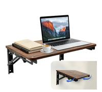 GHWMYD Bureau Mural Rabattable en Bois, Table Pliante pour Petits Espaces | Tablette Murale avec Console Pliante, pour Bureau, Cuisine, Salon, Chambre, Buanderie, 55x30 cm, Gain de Place