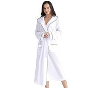 GHYUBYER Peignoir Femme Coton Nid d'abeille Capuche Peignoir De Bain en Coton Léger pour Spa - Peignoir Gaufré De Luxe pour Hommes (Color : White Woman, Size : XL)