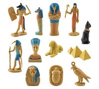 Ghzste 12 Pièces Figurines de Déesse de Dieu égyptien de L'egypte Antique Ensemble de Statues Miniatures en PVC de Statues égyptiennes