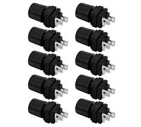 Ghzste Connecteur d'alimentation de 13 mm en cuivre ABS avec écrou M4 pour instruments électroniques, appareils industriels (noir)