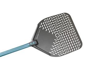 Gi.Metal Pelle à pizza Ligne Evolution rectangulaire en aluminium anodisé en oxyde dur 33 x 33 cm, manche 60 cm