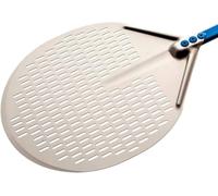 Gi.Metal Pelle à pizza professionnelle ligne bleue A-37F, tête 36 cm, longueur manche 150 cm, poids 0,73 kg, tête en aluminium anodisé neutre, manche anodisé bleu