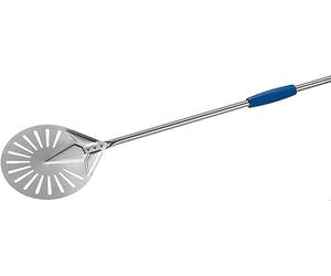 Gi.Metal Pelle à pizza professionnelle ligne bleue I-20F, tête 20 cm, longueur manche 150 cm, poids 0,77 kg, tête et poignée en acier inoxydable très résistant