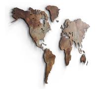 Giallobus - CARTE DU MONDE - ÉDITION SPÉCIALE - EFFET DE ROUILLE INDUSTRIEL - DÉCORATION MURALE EN MDF - 130x72 CM
