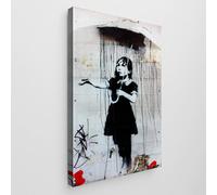 Giallobus - Impression sur toile - Banksy - - Toile standard - 35x50-22 - Fille parapluie - Tableaux modernes pour la maison