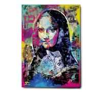 Giallobus - Impression sur toile - La Joconde Pop Art - Toile à cadre standard - 50x70 - Prêt à accrocher - Peintures pour la maison