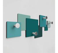 Giallobus - Patère murale 4Me - 01 - Tacto - Bois MDF + Aluminium - 60L x 25l cm - 07 - M - 4 crochets porte-manteau mural aluminium et bois