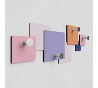 Giallobus - Patère murale 4Me - 01 - Tacto - Bois MDF + Aluminium - 60L x 25l cm - 10 - M - 4 crochets porte-manteau mural aluminium et bois