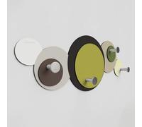 Giallobus - Patère murale 4Me - 02 - Cycle - Bois MDF + Aluminium - 60L x 25l cm - 02 - M - 4 crochets porte-manteau mural aluminium et bois