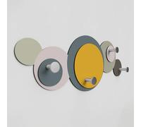 Giallobus - Patère murale 4Me - 02 - Cycle - Bois MDF + Aluminium - 60L x 25l cm - 12 - M - 4 crochets porte-manteau mural aluminium et bois