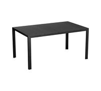 Giano - Table de jardin avec structure en aluminium et plan à effets à lattes horizontales 150x90cm