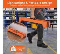 GIANTEX 2 Tréteaux Pliants,Tréteaux Métalliques Portables avec Poignée et Bras de Support 2x4 Détachable,Charge 600