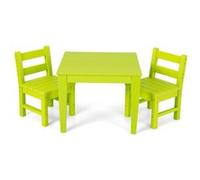 Giantex 3 Pcs Ensemble de Table et 2 Chaises pour Enfants en Bois, Table Enfant avec Chaise, 3-12 Ans+, 1 Table + 2 Chaises, Vert Vert G