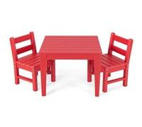 Giantex 3 Pcs Ensemble de Table et 2 Chaises pour Enfants en Bois, Table Enfant avec Chaise, 3-12 Ans+, 1 Table + 2 Chaises, Rouge Rouge G