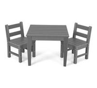 Giantex 3 Pcs Ensemble de Table et 2 Chaises pour Enfants en Bois, Table Enfant avec Chaise, 3-12 Ans+, 1 Table + 2 Chaises, Gris Gris G