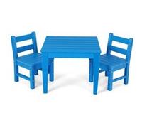 Giantex 3 Pcs Ensemble de Table et 2 Chaises pour Enfants en Bois, Table Enfant avec Chaise, 3-12 Ans+, Bleu, 1 Table + 2 Chaises Bleu G