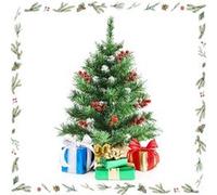 Giantex 60cm sapin artificiel en pot 74 branches et 12 bouquet de fruits rouges Vert