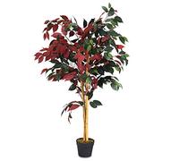 GIANTEX Arbre Artificiel pour Extérieur ou Intérieur,Ficus Artificiel Décoratif,Hauteur 120m,540 Feuilles et Tronc Naturel, Fausse Plante Décorative