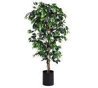 GIANTEX Arbre Artificiel pour Extérieur ou Intérieur,Ficus Artificiel Décoratif,Hauteur 180m,1008 Feuilles et Tronc Naturel
