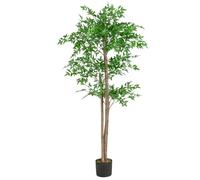 GIANTEX Arbre de Bambou Artificiel, Plante de Bambou Synthétique avec 1020 Feuilles, Tronc Naturel et Mousse Réaliste, Base en Ciment, Arbre Décoratif d'Intérieur, pour Bureau, Salon, 150 CM