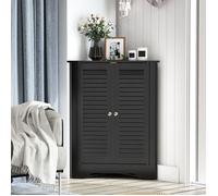 GIANTEX Armoire de Salle de Bain, Étagère Réglable, 2 Portes à Volet, Meuble de Rangement pour Salon, Chambre, 56x30x108cm, Noir