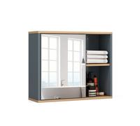 GIANTEX Armoire Murale de Salle de Bain avec Miroir, Étagère Réglable et Amovible, Armoire de Toilettes, 60 x 20 x 50 cm, Blanc