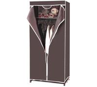 Giantex Armoire-Penderie en Tissu Vestiaire avec Housse Armoire-Dressing Brun Dimension 75x50x170CM