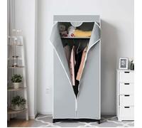 Giantex Armoire-Penderie en Tissu Vestiaire avec Housse Armoire-Dressing Gris Dimension 75x50x170CM