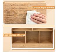 GIANTEX Bibliothèque à 3 Niveaux 8-Cube 100x24x104CM avec 2 Kits Anti-basculement-Meuble de Rangement Compartiments Ouverts Naturel