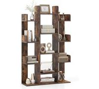 Giantex Bibliothèque Arbre, 13 Étagères Ouvertes pour Salon, Bureau, Marron Rustique Marron G