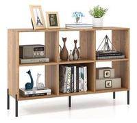 Giantex Bibliothèque Cube avec Pieds en Métal, Étagères Réglables, 120x35x79,5 cm, Naturel Beige G