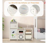 GIANTEX Bibliothèque Enfants-Meuble de Rangement avec Armoires/Bacs/Tableau Blanc Magnétique/Évier Amovible & Robinet Beige