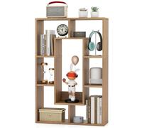 GIANTEX Bibliothèque, Etagere Livre, 7 Compartiments Ouverts, Pieds Antidérapants, 2 Dispositifs Anti-Basculement, Meuble de Rangement Moderne pour Salon, Chambre, Bureau, 60 x 20 x 90 cm, Naturel