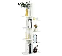 GIANTEX Bibliothèque Étagère Rangement à 8 Niveaux, Bibliothèque en Forme Arbre Peu Encombrant Présentoir Autoportant pour Livres, Plantes, CD, 50x20x141 CM (Blanc)