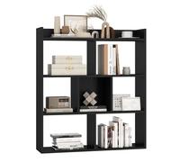 GIANTEX Bibliothèque Livre Ouverte à 7 Cubes, Étagère Bibliothèque avec Dispositifs Anti-Basculement, Meuble Cube pour Chambre, Bureau, Salon, 80 x 20 x 90 CM (Noir)