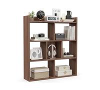 Giantex Bibliothèque Livre Ouverte à 7 Cubes, Étagère Bibliothèque avec Dispositifs Anti-Basculement, Meuble Cube pour Chambre, Bureau, Salon, 80 x 20 x 90 CM (Noyer)