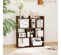 Giantex Bibliothèque Livre Ouverte à 7 Cubes, Étagère Bibliothèque avec Dispositifs Anti-Basculement, Meuble Cube pour Chambre, Bureau, Salon, 80 x 20 x 90 CM (Marron Rustique)
