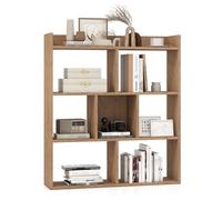 Giantex Bibliothèque Livre Ouverte à 7 Cubes, Étagère Bibliothèque avec Dispositifs Anti-Basculement, Meuble Cube pour Chambre, Bureau, Salon, 80 x 20 x 90 CM (Naturel)