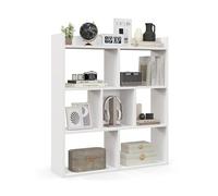 GIANTEX Bibliothèque Livre Ouverte à 7 Cubes, Étagère Bibliothèque avec Dispositifs Anti-Basculement, Meuble Cube pour Chambre, Bureau, Salon, 80 x 20 x 90 CM (Blanc)