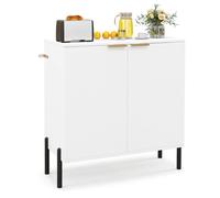 GIANTEX Buffet Cuisine Moderne, Armoire de Rangement à 2 Portes, Pieds en Métal, Salon, Chambre, 70 x 37 x 78 cm, Blanc