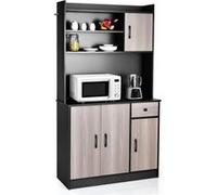 Giantex Buffet Cuisine Rangement, Armoire Cuisine avec Tiroir, 100 x 40 x 180 cm (Noir) Noir G