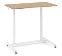 GIANTEX Bureau debout mobile réglable en hauteur avec roues verrouillables et cadre en métal - Bureau à roulettes pour ordinateur portable - Table d'appoint en forme de C pour bureau à domicile